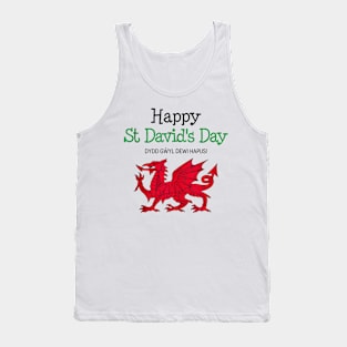 Happy St David's Day Wales Flag Dragon Welsh Celebration Tank Top